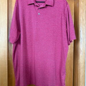 Classic Striped Polo Shirt in Red
